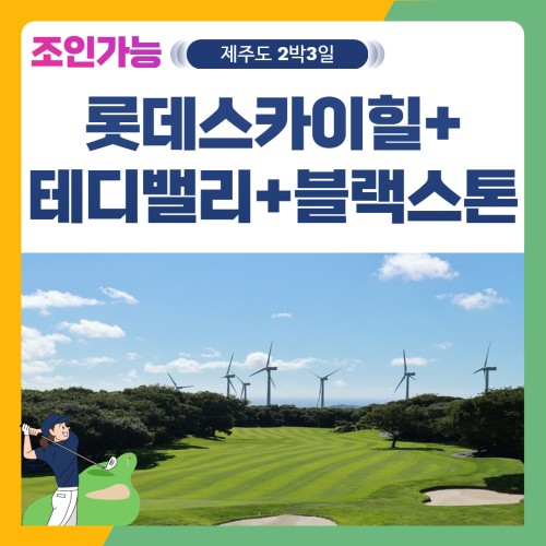 [제주도] 2인출발 가능 롯데스카이힐제주+테디밸리+블랙스톤 2박3일